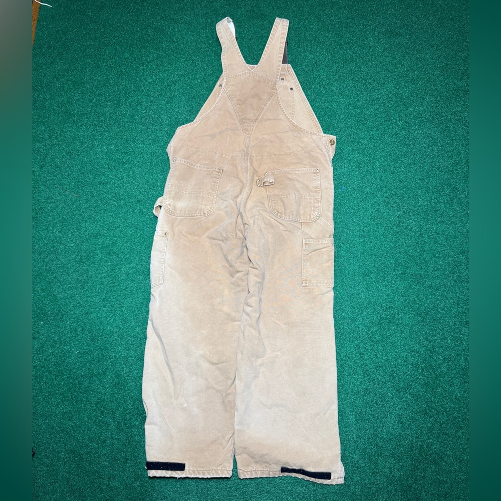 Carhartt Quilt Lined Duck Bib 90s Vintage Insulated Overalls 38x28 - Picture 4 of 9